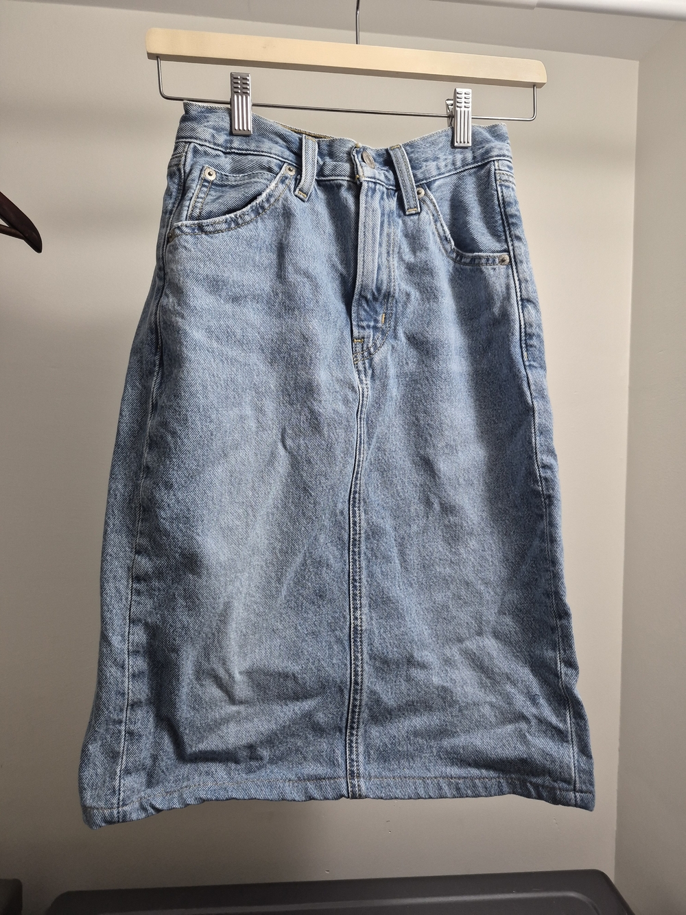 Levi's Light Blue Denim Midi Skirt